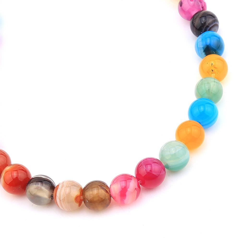 6 mm Parlak Akik Dizi Boncuk Mix