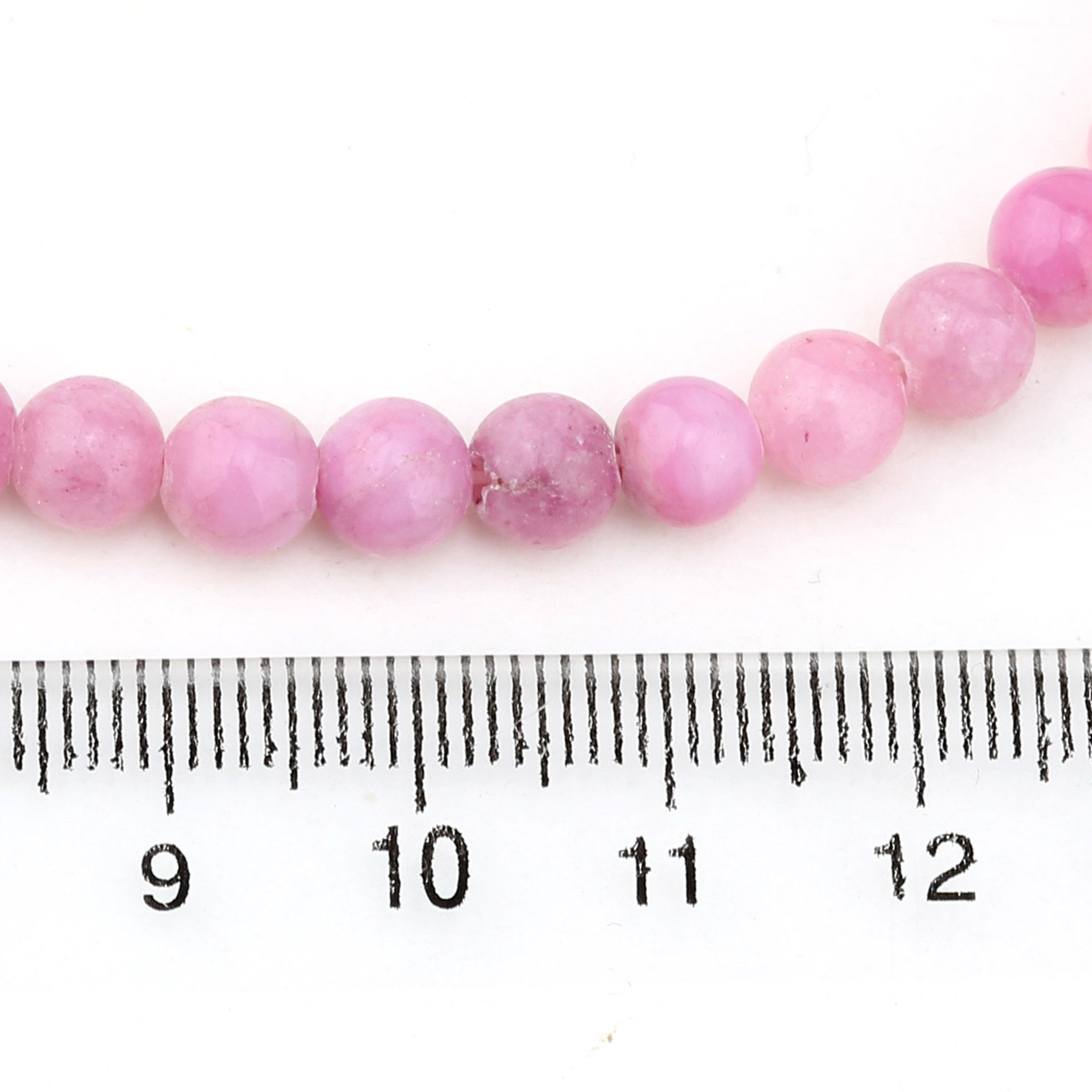 6 mm Pastel Pembe Kuvars Taşı Boncuk