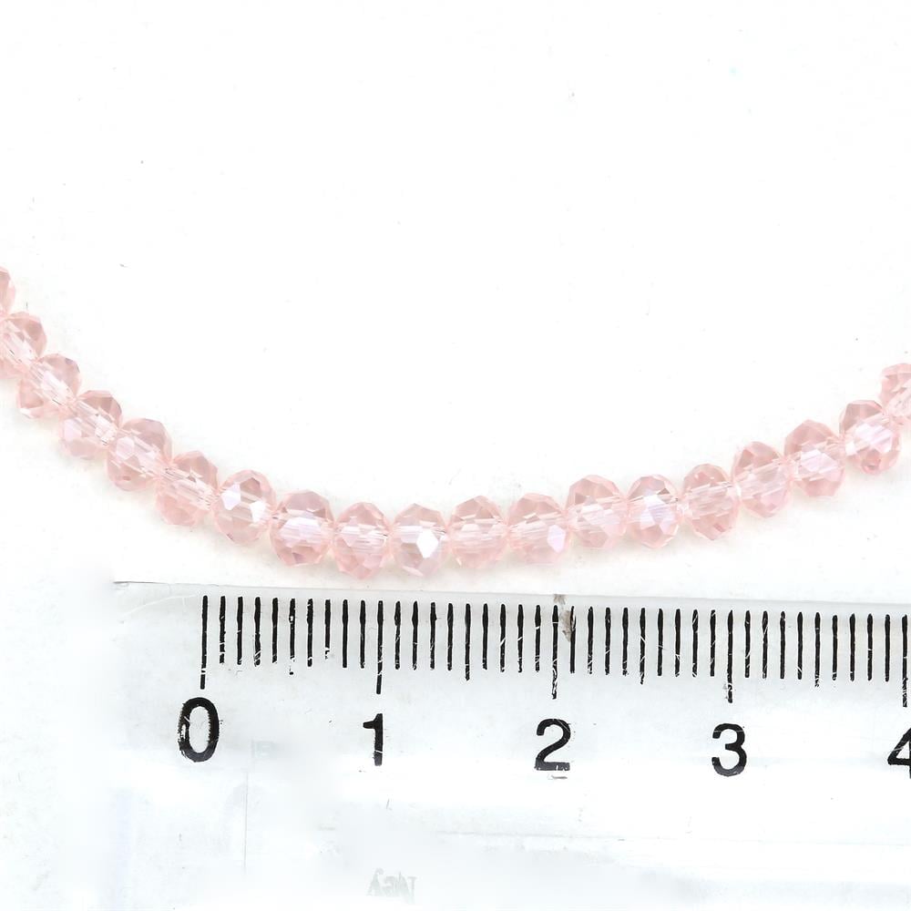 6 mm Pembe Kristal Cam Boncuk