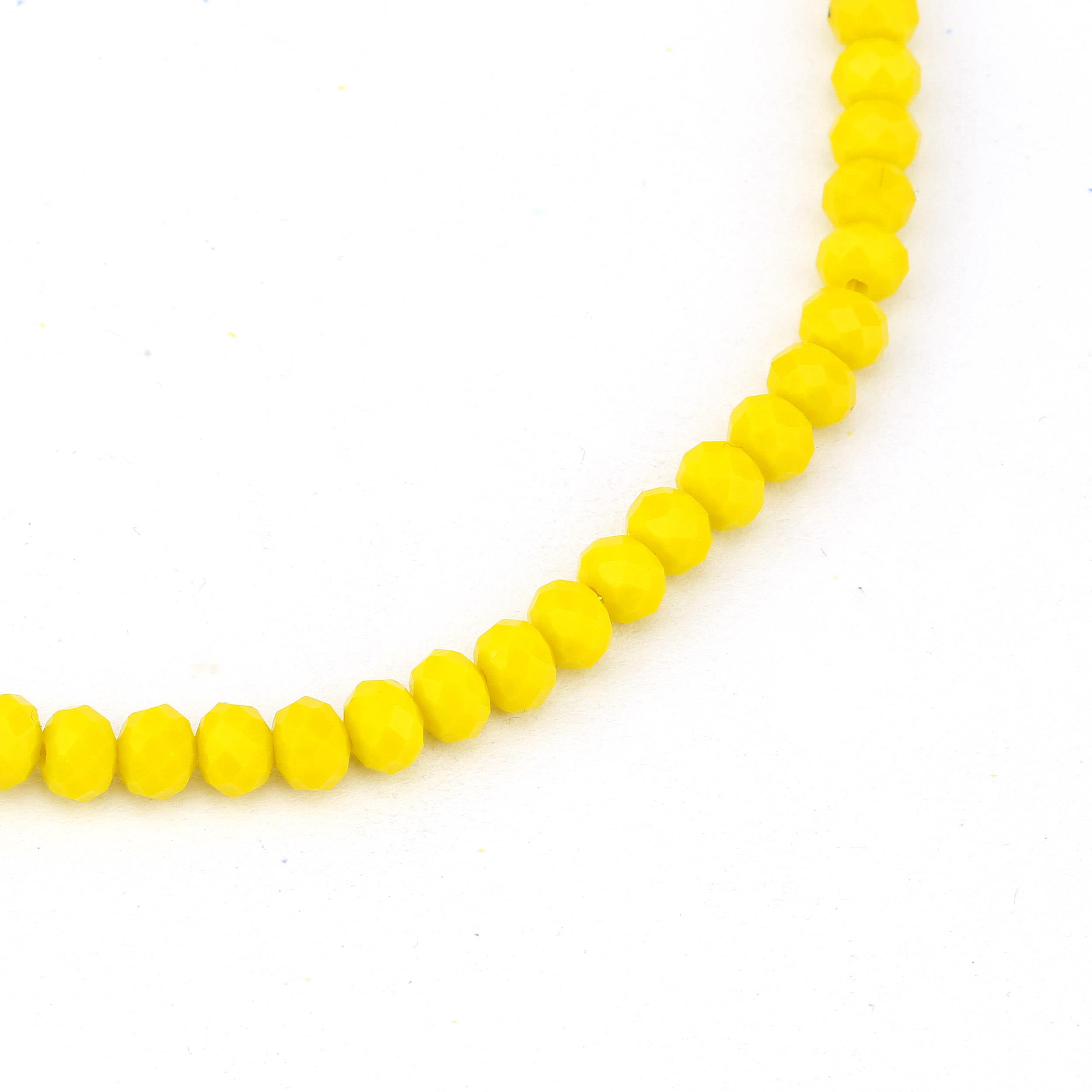 6 mm Sarı Mat Kristal Cam Boncuk