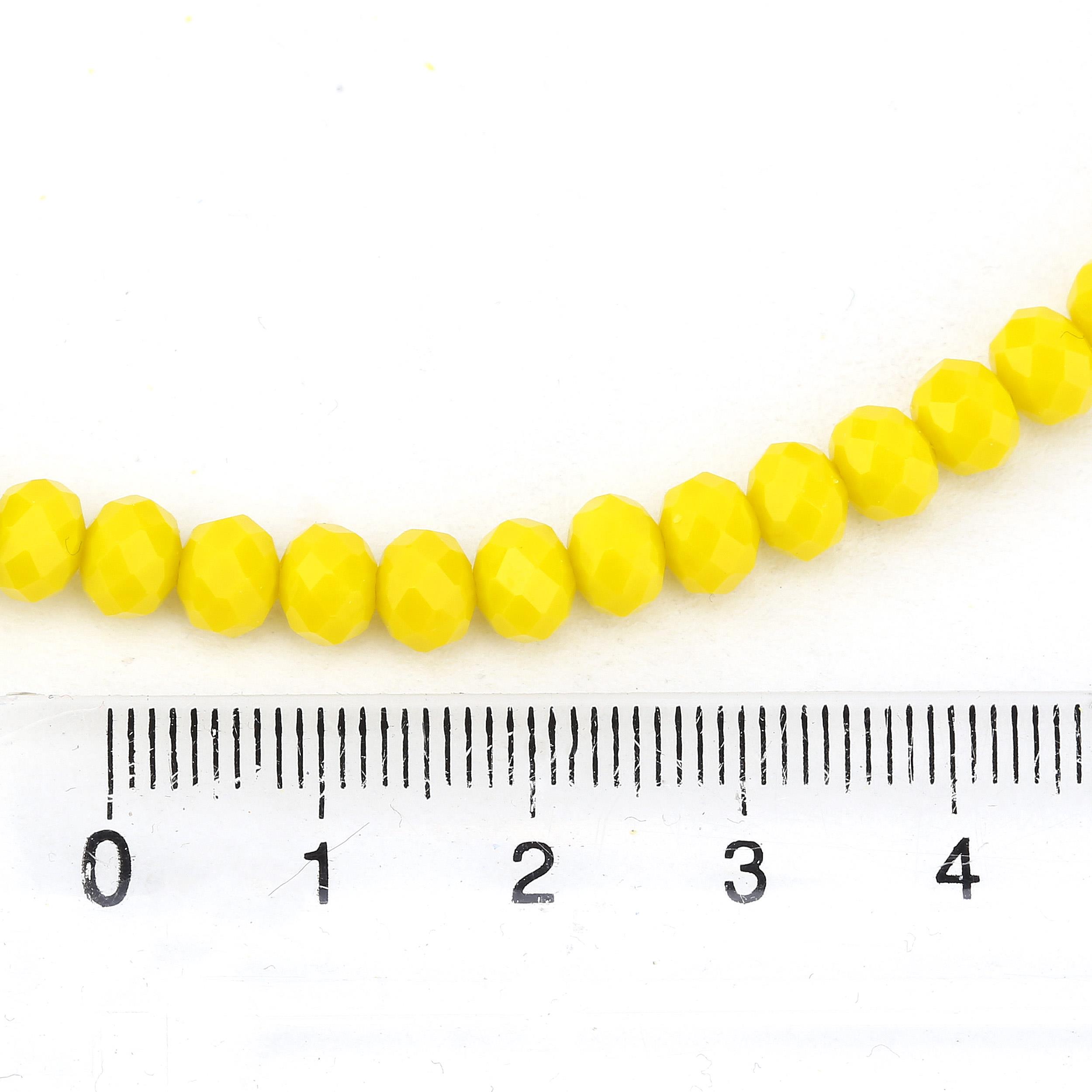6 mm Sarı Mat Kristal Cam Boncuk
