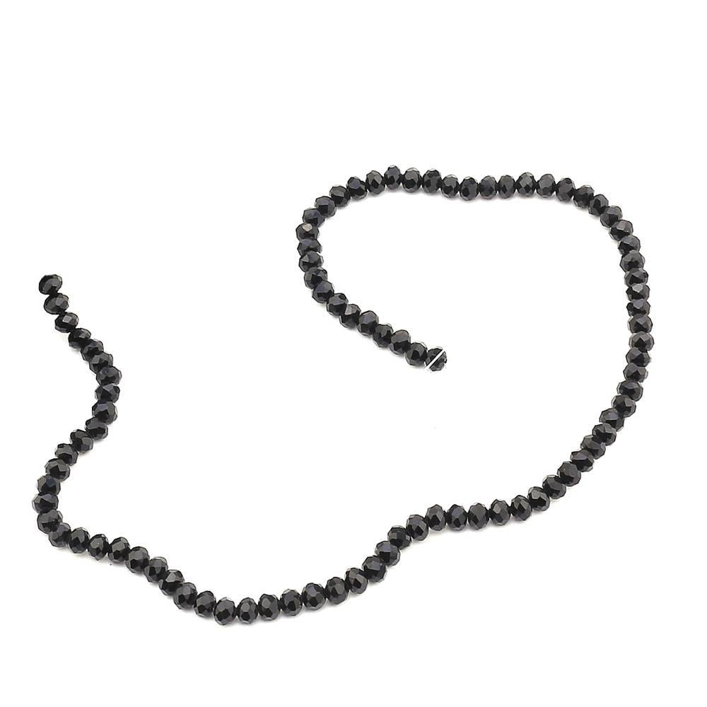 6 mm Siyah Kristal Cam Boncuk