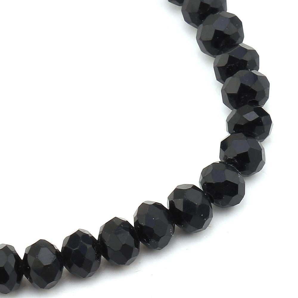 6 mm Siyah Kristal Cam Boncuk