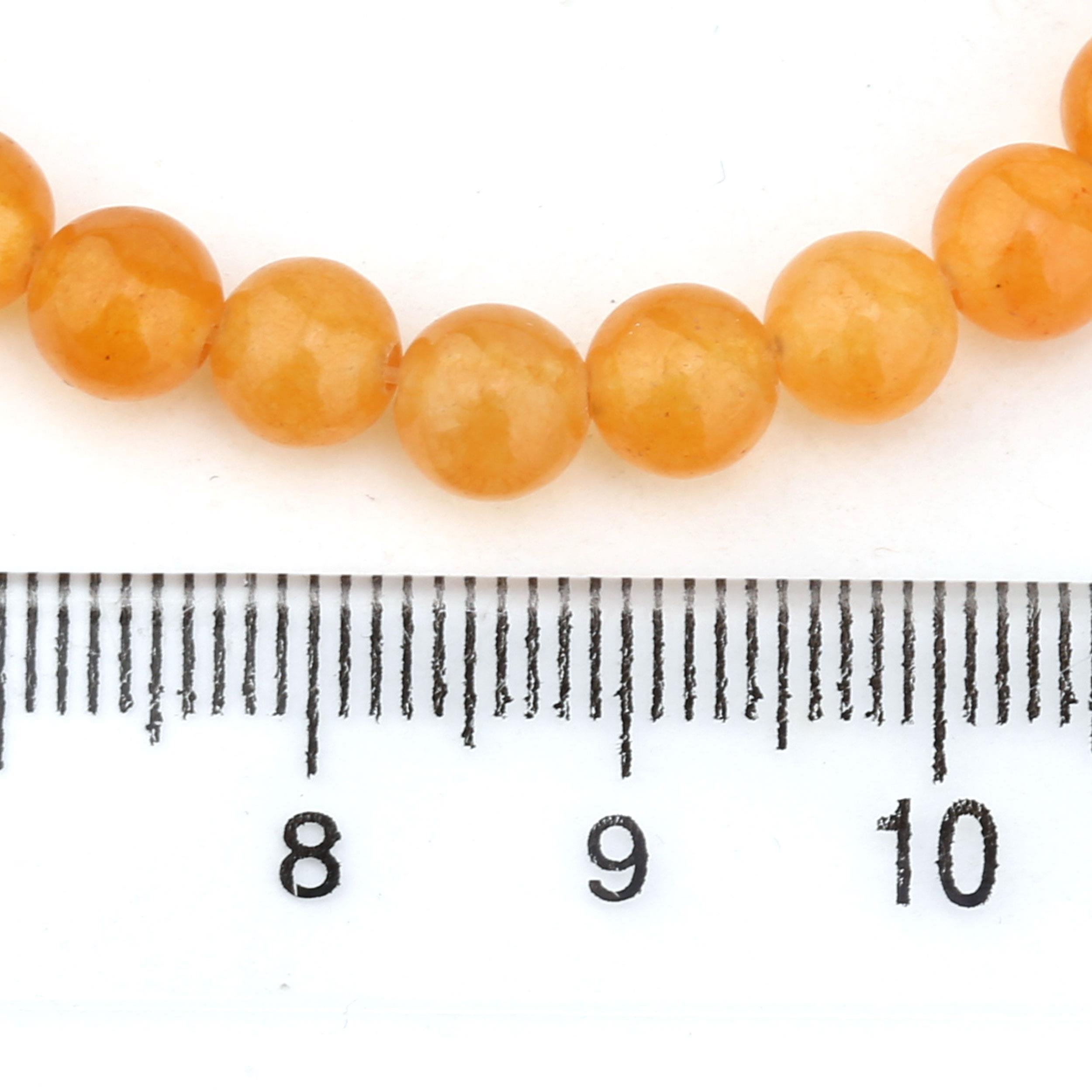 6 mm Turuncu Kuvars Taşı Boncuk