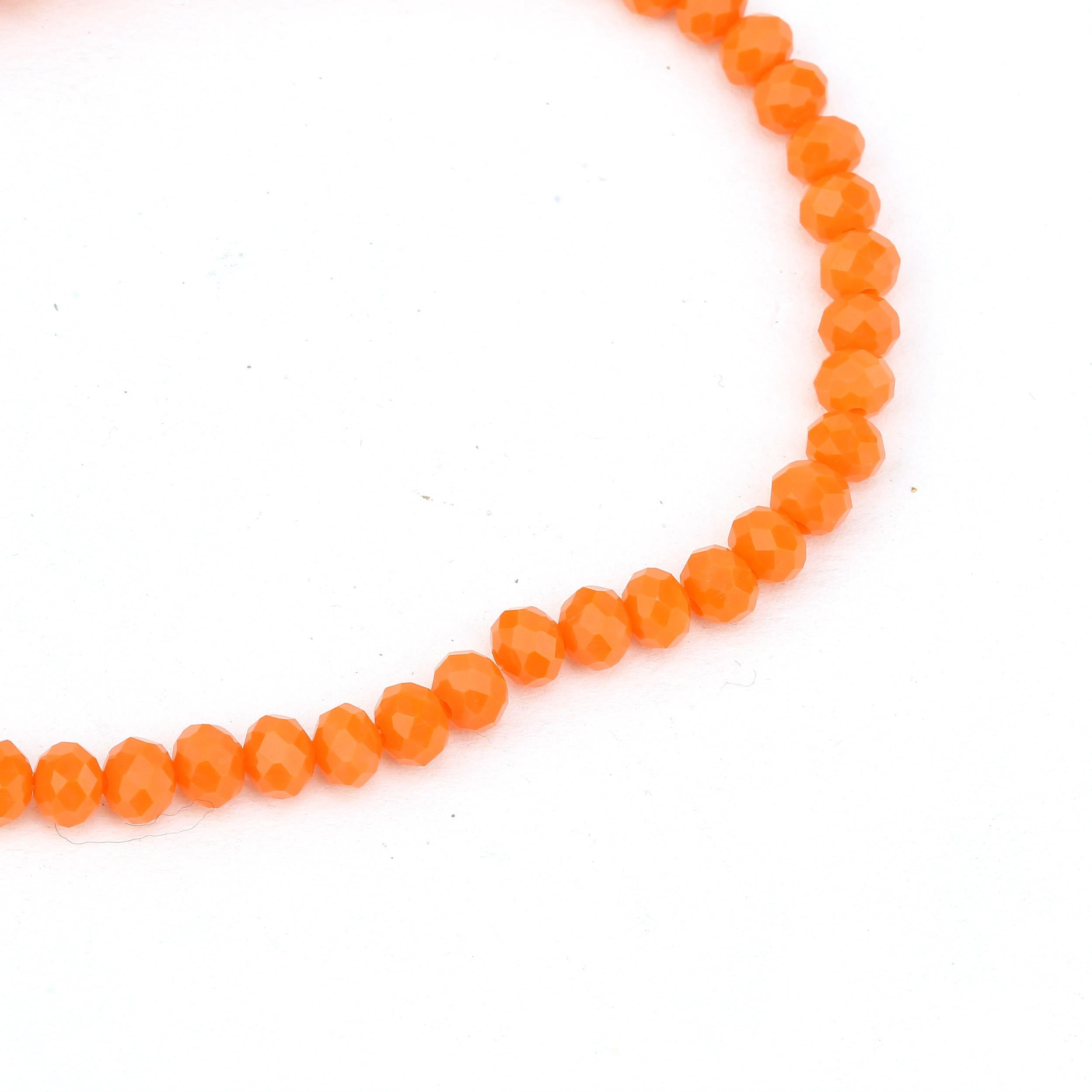 6 mm Turuncu Mat Kristal Cam Boncuk