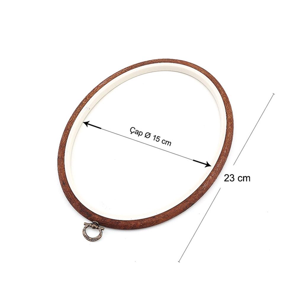 Ahşap Görünümlü Oval Pano Kasnak 4 Numara