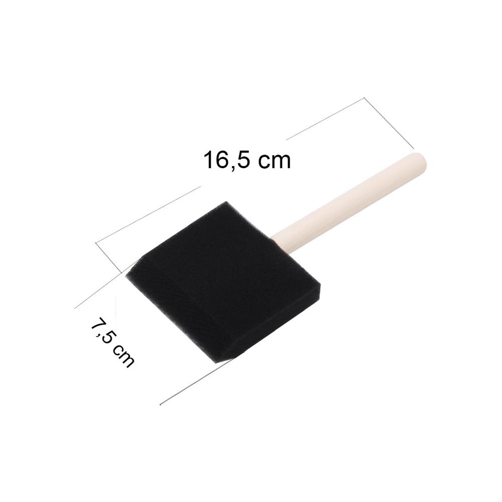 Ahşap Saplı, Yassı Sünger Fırça 7,5 cm