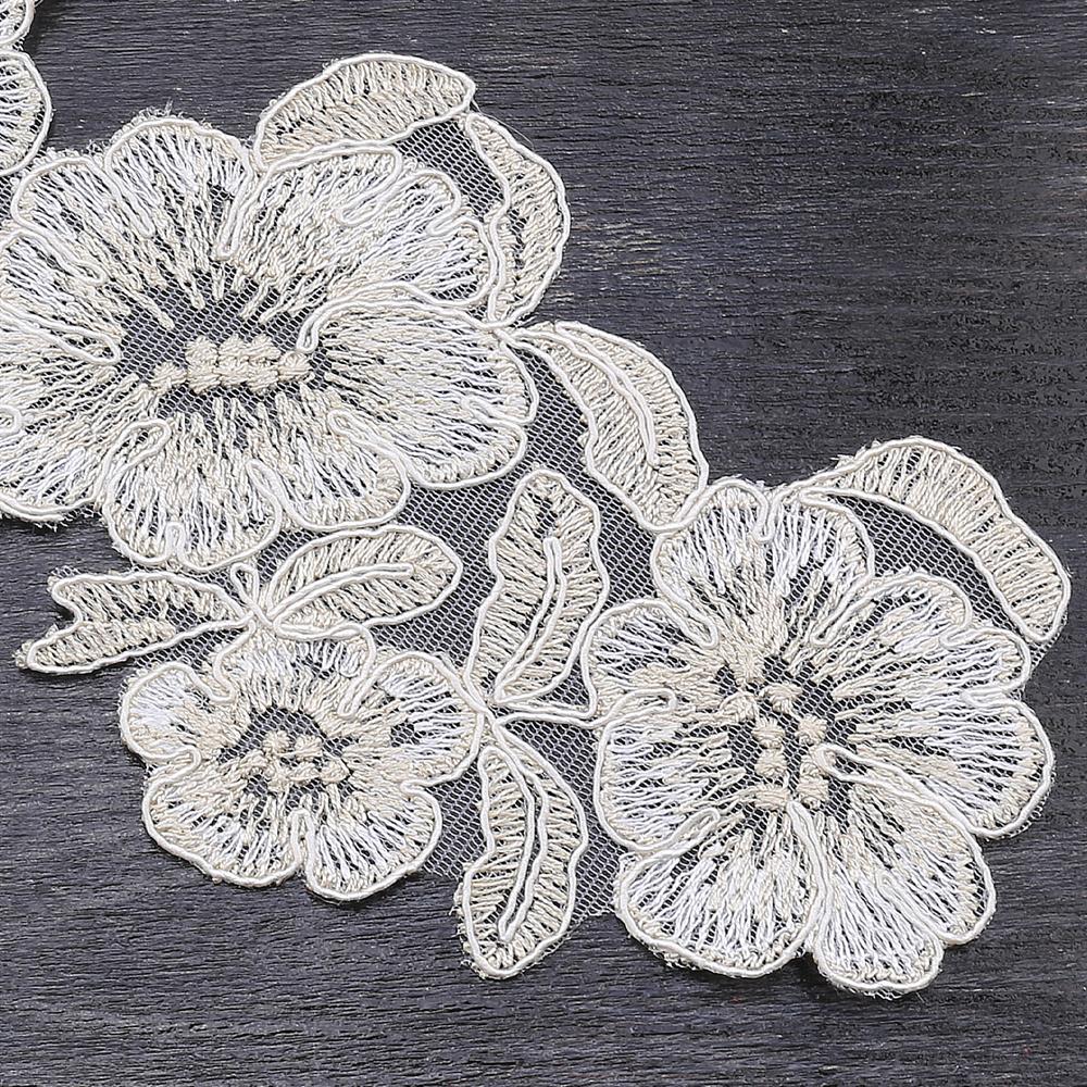 Altın Simli Fransız Güpür Dantel