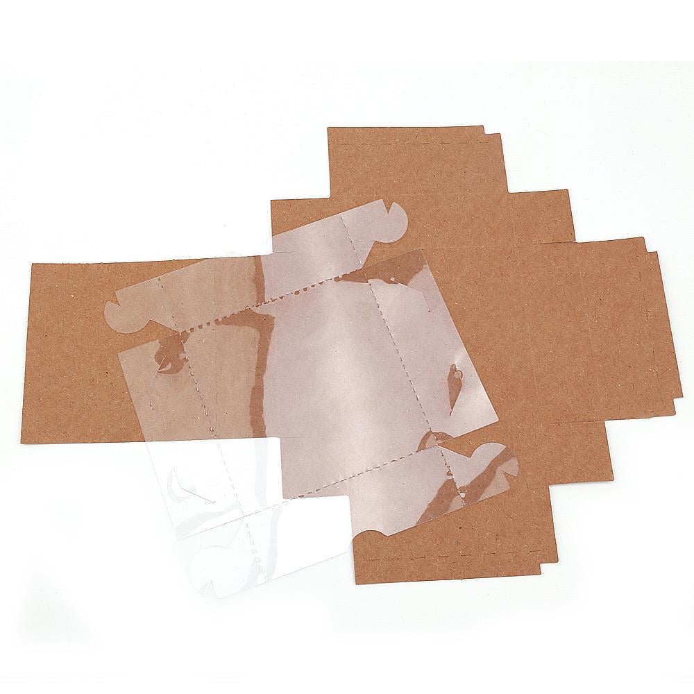 Asetat Kapaklı Kraft Kutu (10 adet)