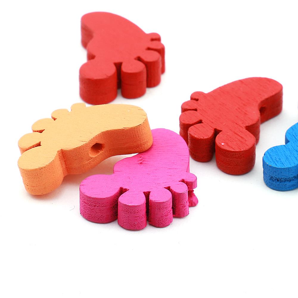 Ayak Şeklinde Ahşap Boncuk (5 Adet)