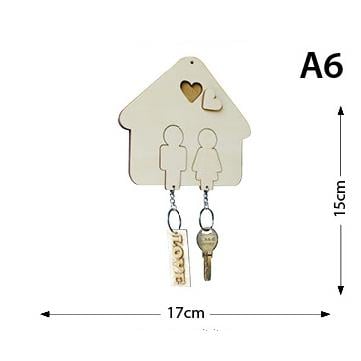 Bay & Bayan Ahşap Anahtarlık Askısı