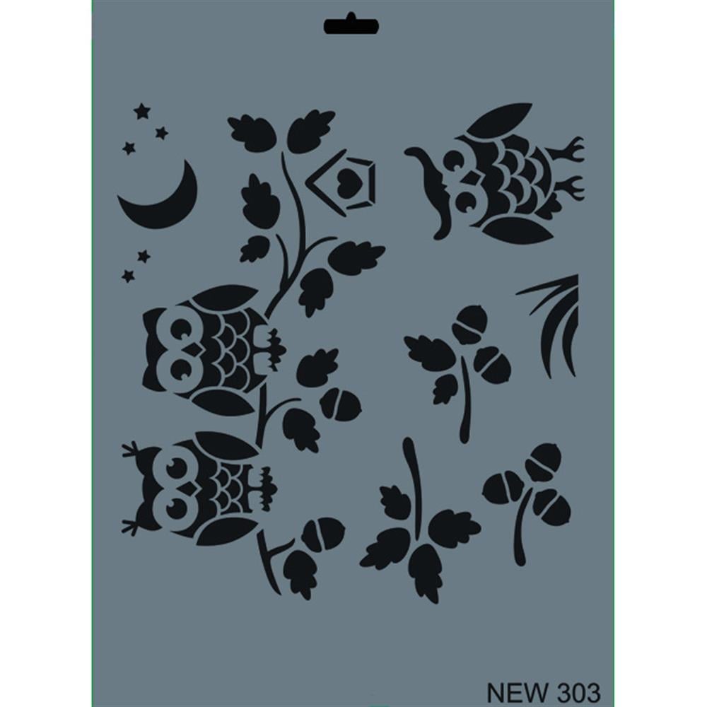 Baykuş Set Stencil Şablon 25X35 cm - Rich New 303
