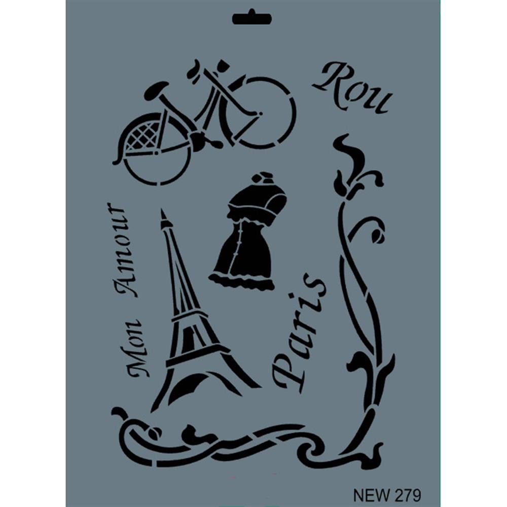 Bisiklet Stencil Şablon 25X35 cm - Rich New 279