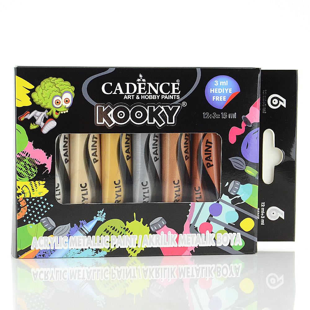 Cadence Kooky Metalik Akrilik Boya Seti 15 ml 6'lı