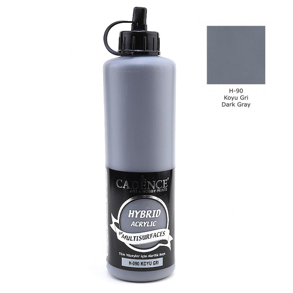 Cadence Multisurface Hibrit Akrilik Boya 500 ml - Koyu Gri H090