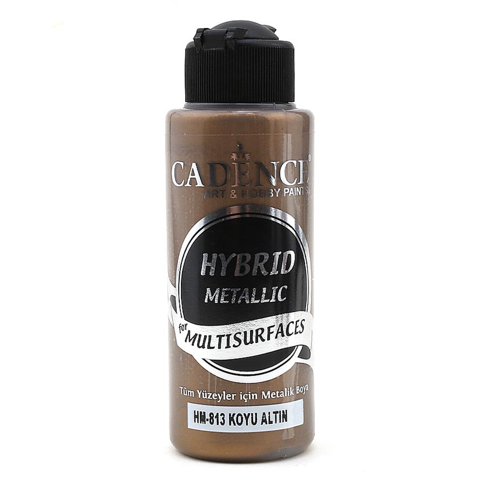 Cadence Multisurface Hibrit Metalik Boya 120 ml - Koyu Altın HM813