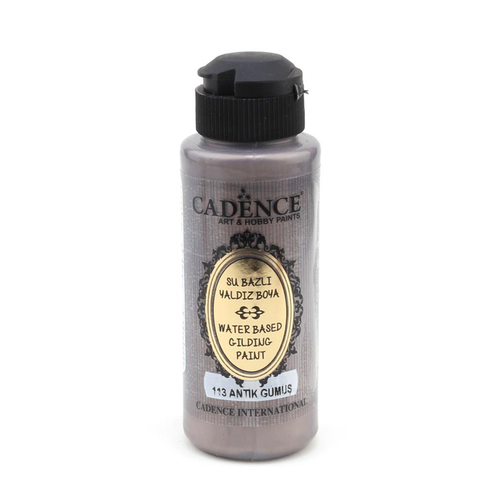 Cadence Su Bazlı Yaldız Boya 120 ml Antik Gümüş 113
