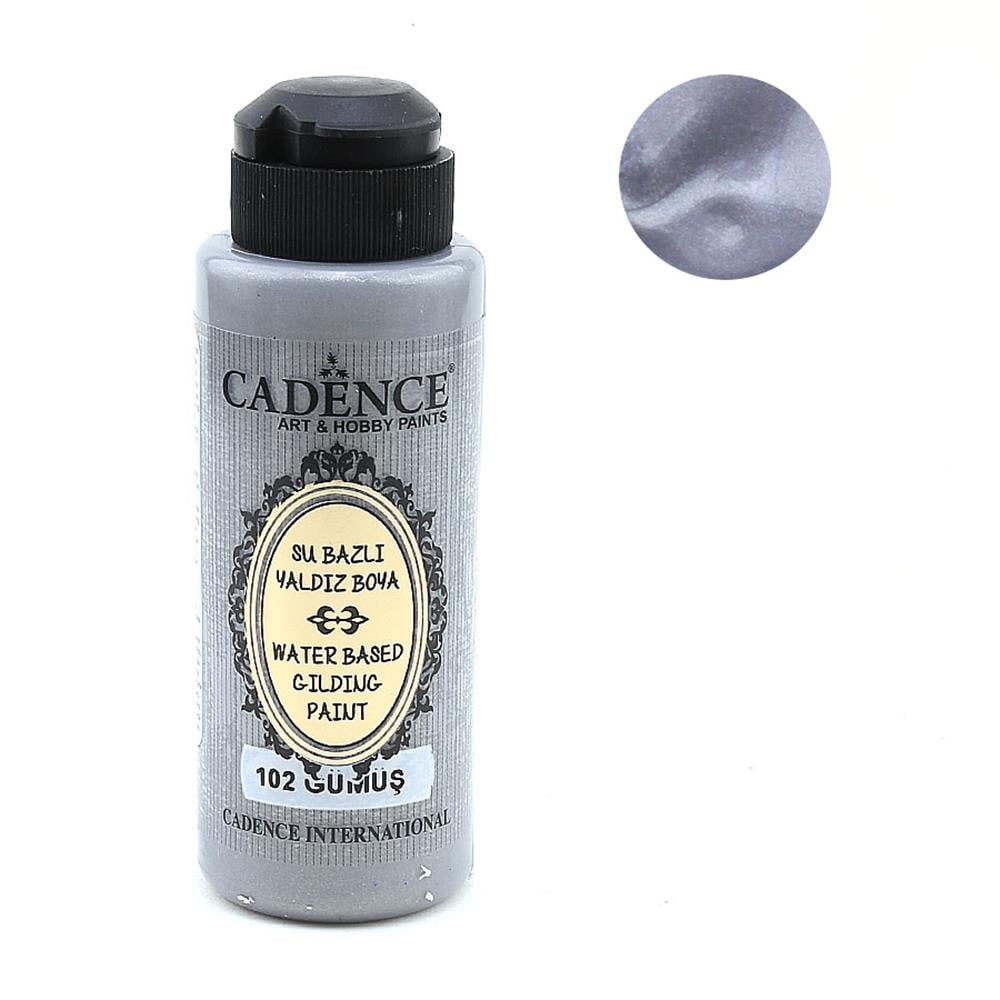 Cadence Su Bazlı Yaldız Boya 120 ml Gümüş 102