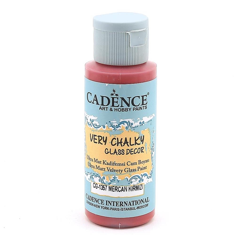 Cadence Very Chalky Glass Decor Cam Boyası - CG 1357 Mercan Kırmızı