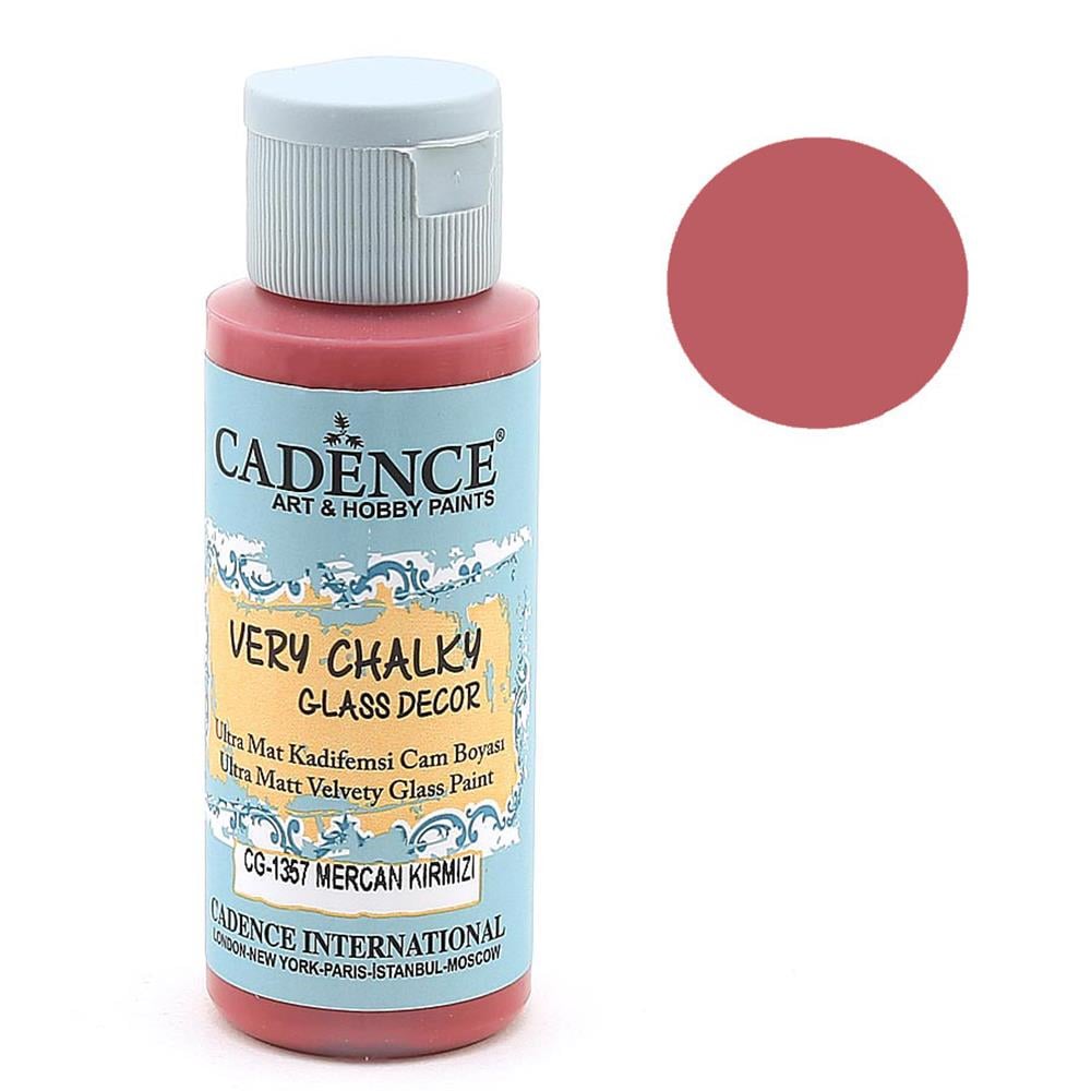 Cadence Very Chalky Glass Decor Cam Boyası - CG 1357 Mercan Kırmızı
