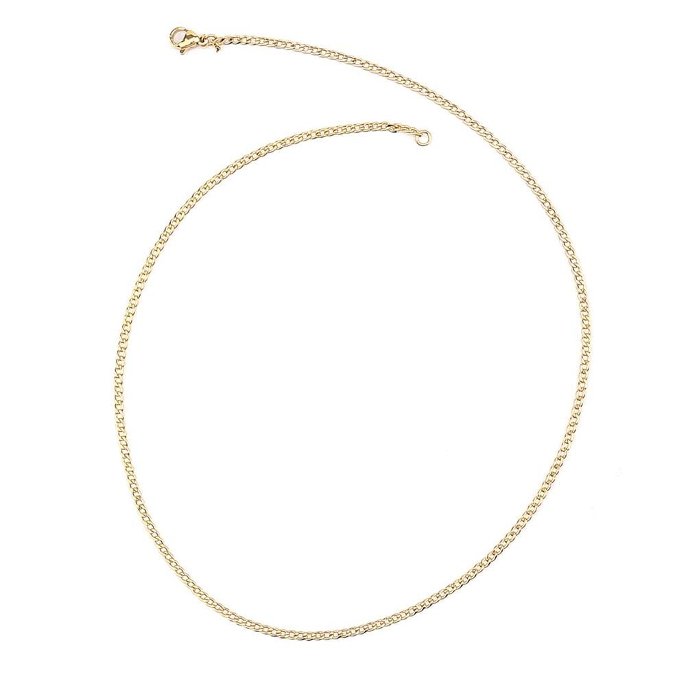 Çelik, Altın Renk Kolye Zinciri 45 cm