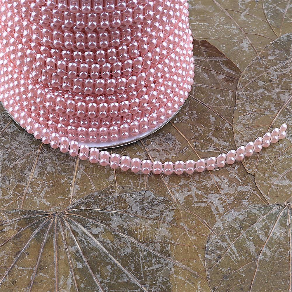 Çift Sıralı Şerit Kesik İnci Pudra Renk 5 Metre