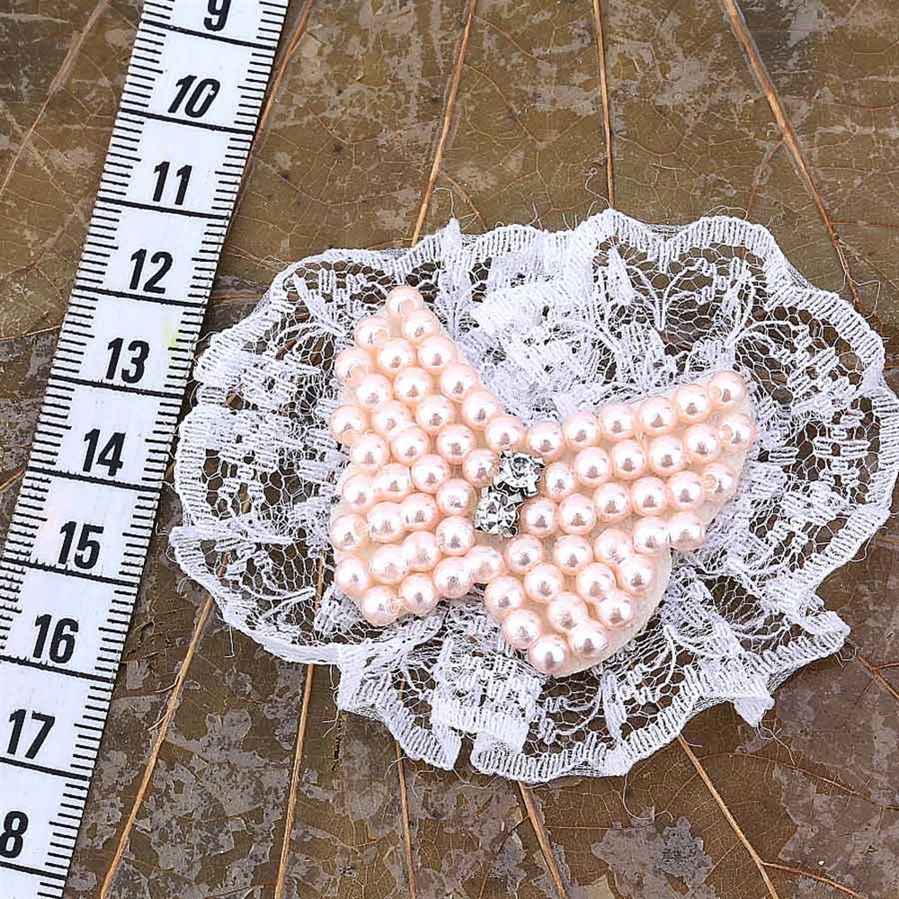 Dantelli İnci Kelebek Motif
