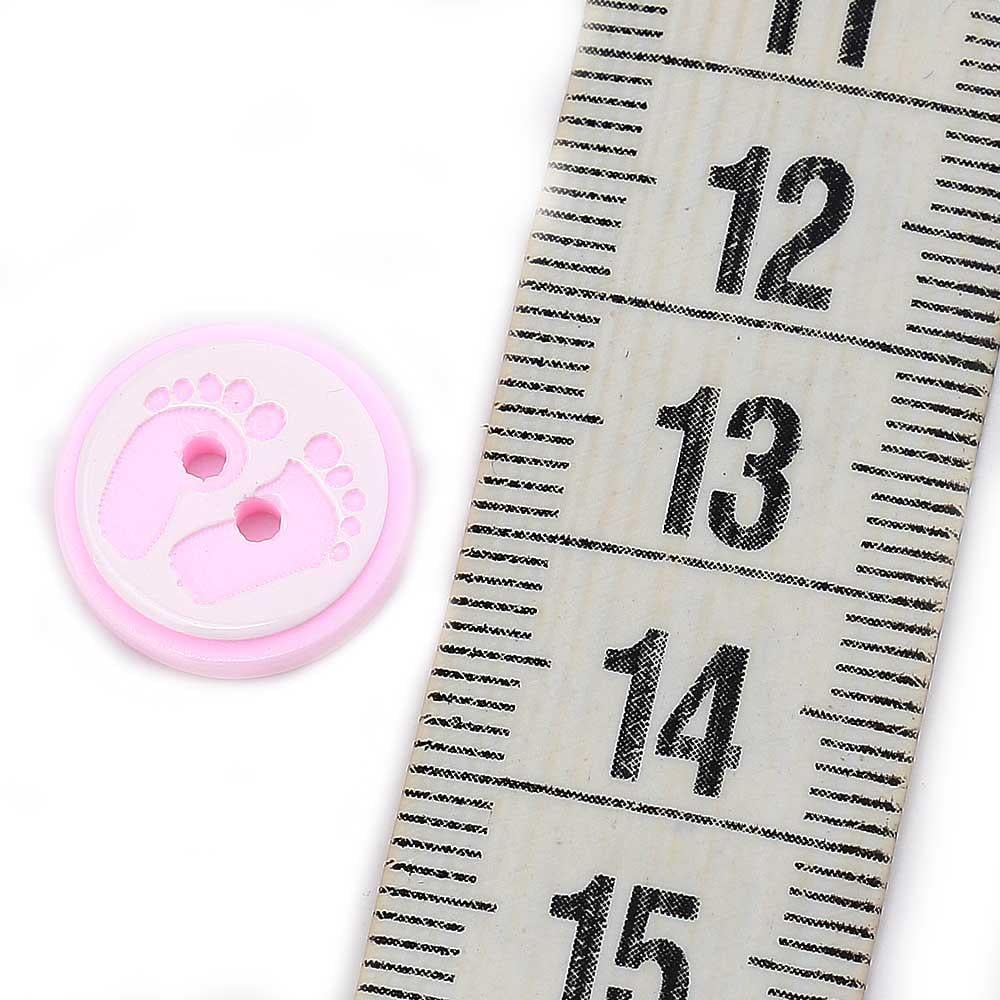 Delikli Bebek Düğmesi Pembe (10 adet)