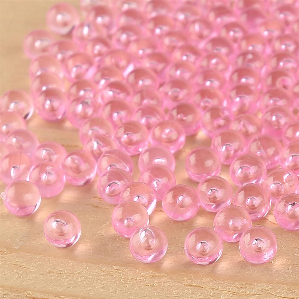 Deliksiz Plastik Boncuk 6 mm Pembe