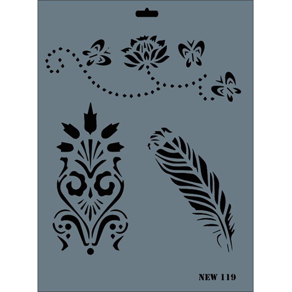 Desen Stencil Şablon 25X35 cm - Rich New 119