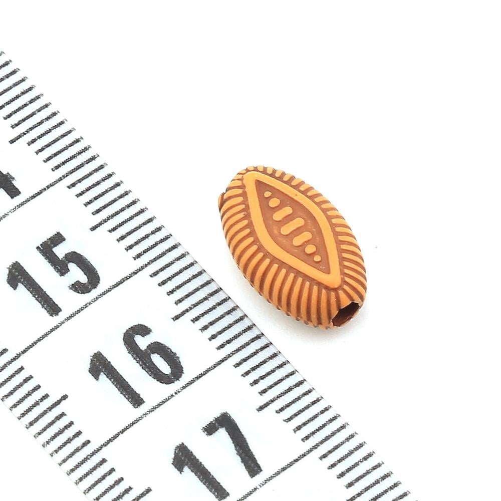 Desenli Arpa Tahta Boncuk 10 Adet