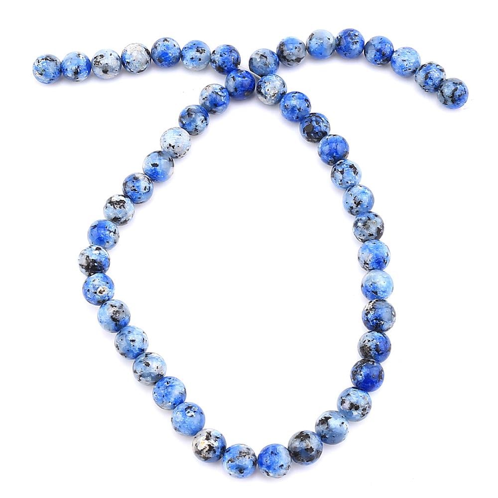 Desenli Mavi Kuvars Boncuk