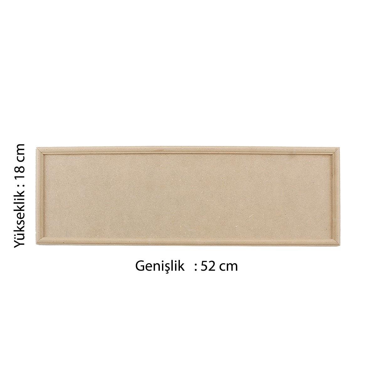 Dikdörtgen Ahşap Pano 52 x 18 cm