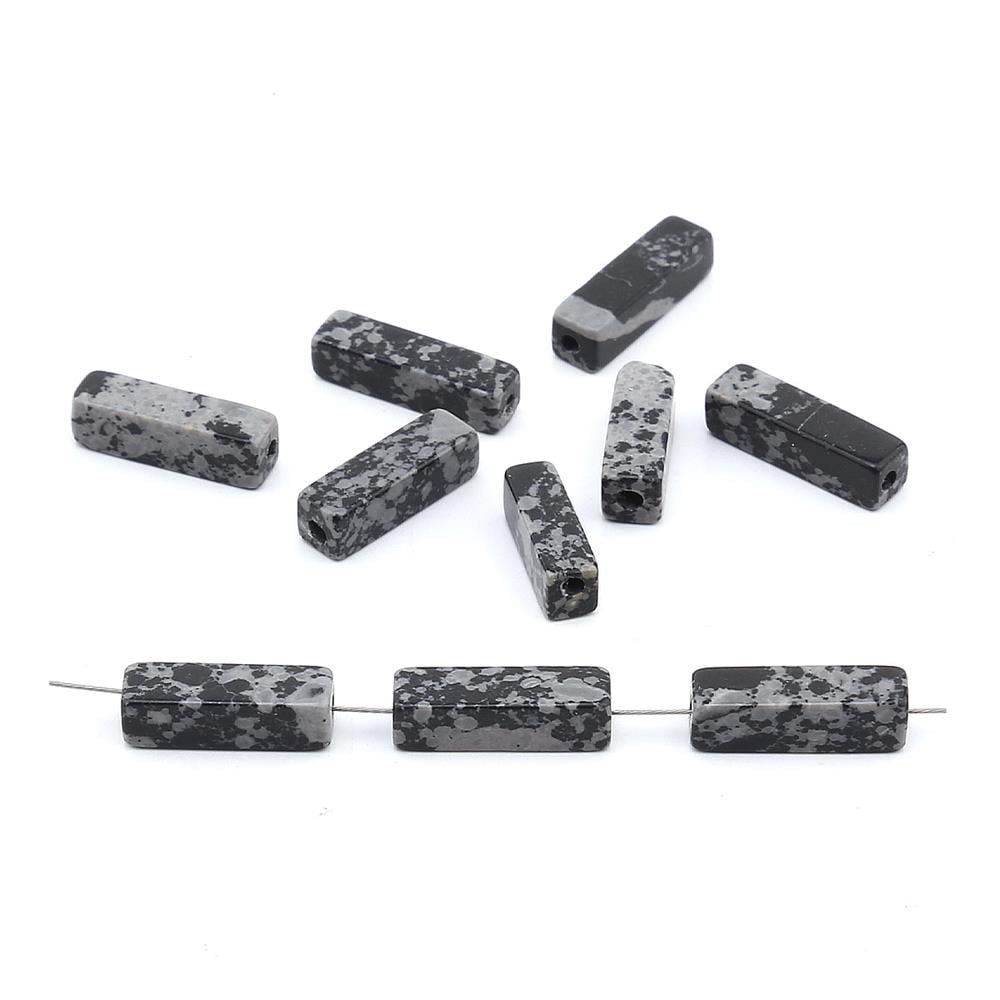 Dikdörtgen Obsidyen Taşı Boncuk