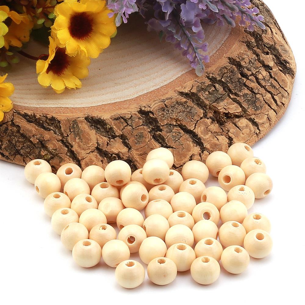 Doğal Renk Ahşap Tahta Boncuk