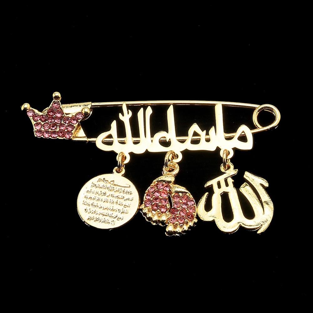 Dualı Bebek İğnesi Pembe Taç Model