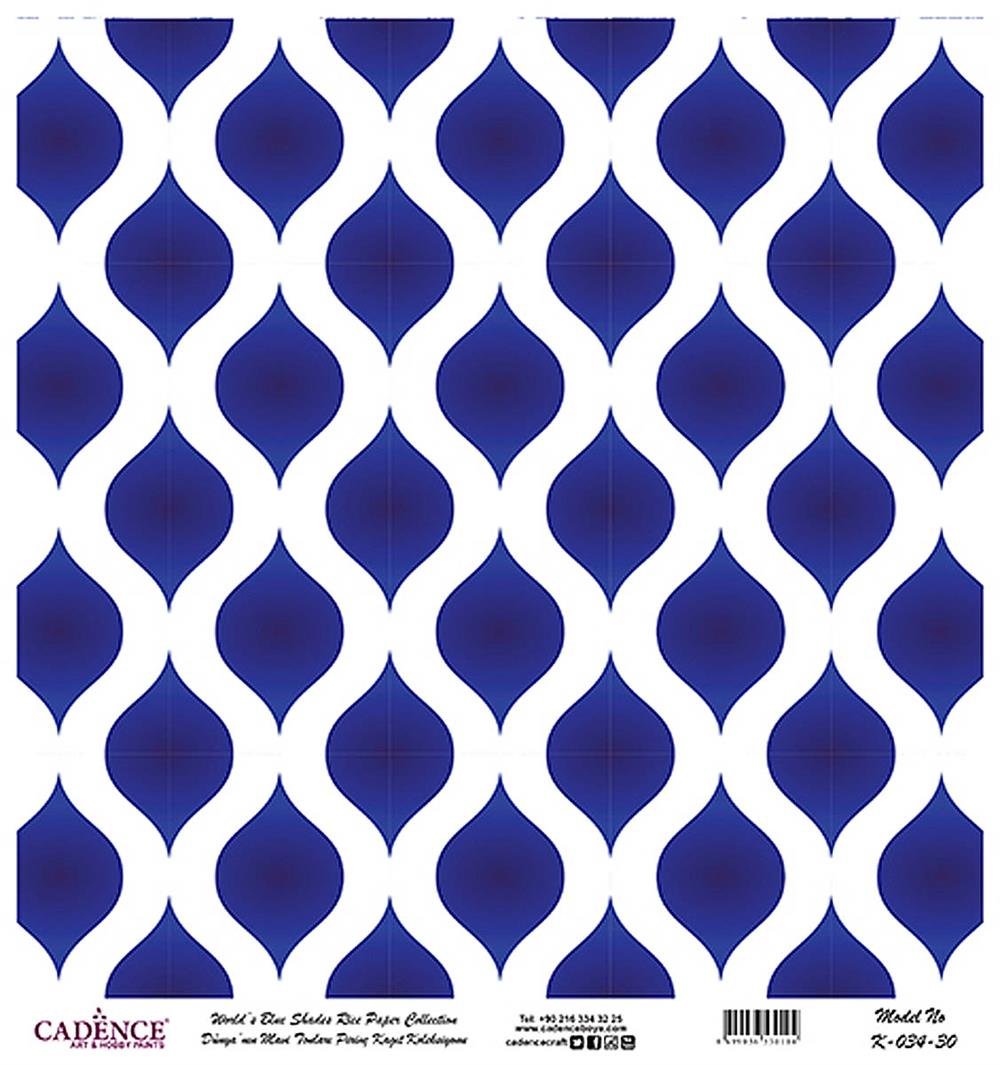 Dünya'nın Mavi Tonları Pirinç Kağıt 30x32 cm - K034