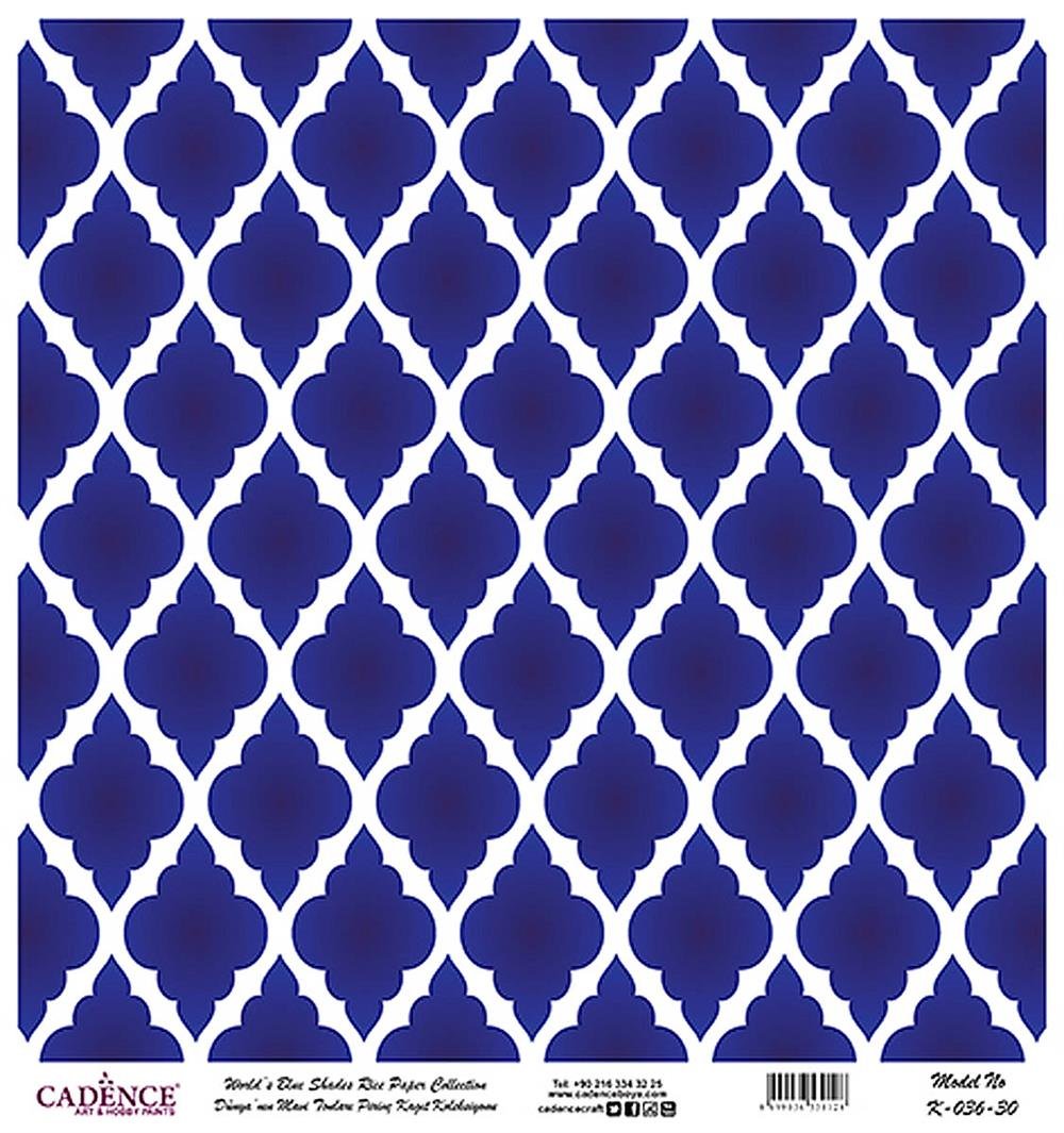 Dünya'nın Mavi Tonları Pirinç Kağıt 30x32 cm - K036