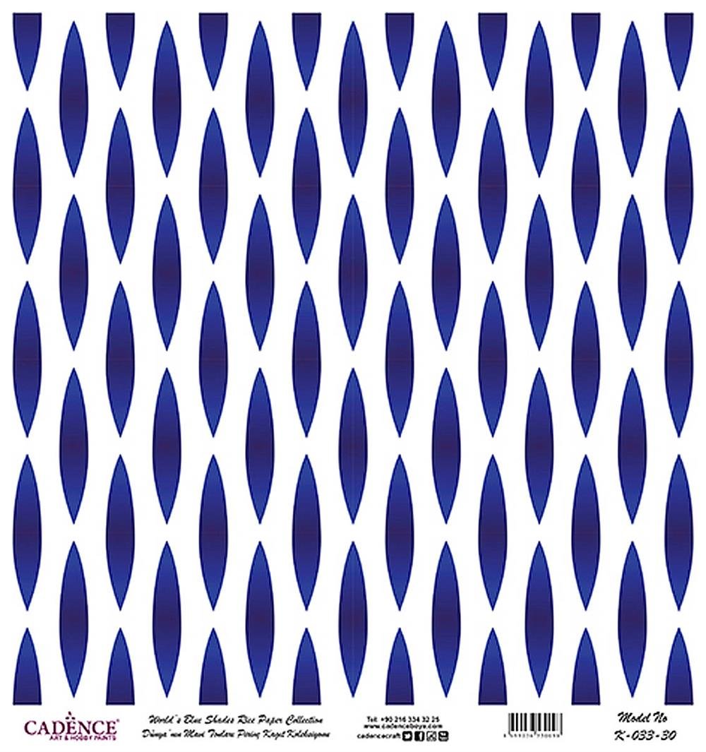 Dünya'nın Mavi Tonları Pirinç Kağıt 30x32 cm - K033 