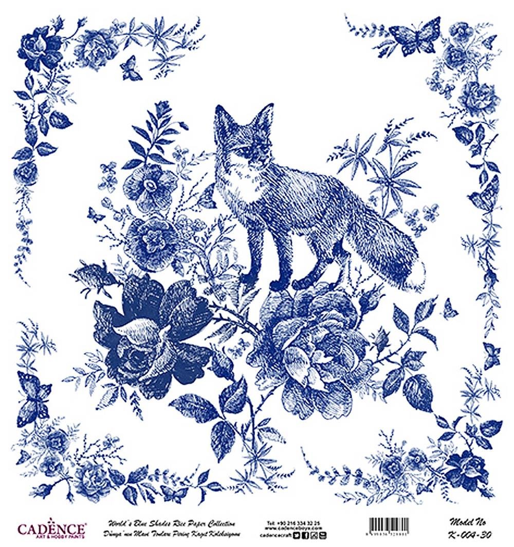 Dünya'nın Mavi Tonları Pirinç Kağıt 30x32 cm - K004