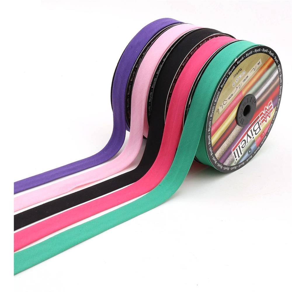 Düz, Renkli, 2cm Koton Biye 