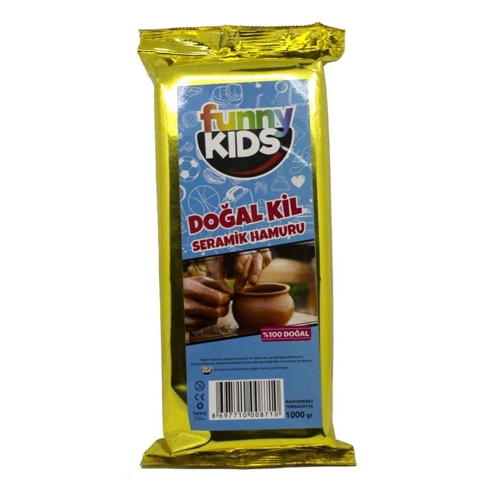 Funny Kids Doğal Kil Seramik Hamuru 1000 gr Kahverengi
