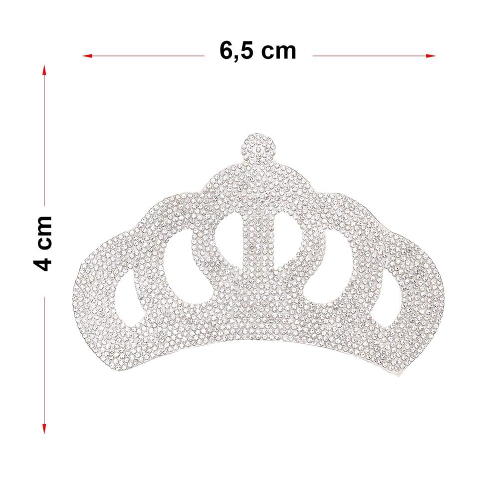 Gümüş Kristal Taşlı Kraliçe Taç Motif Küçük Boy