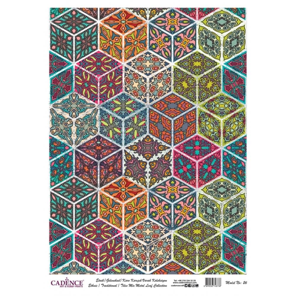 Gümüş Varaklı Pirinç Dekopaj Kağıdı 30x42 cm - Model 26