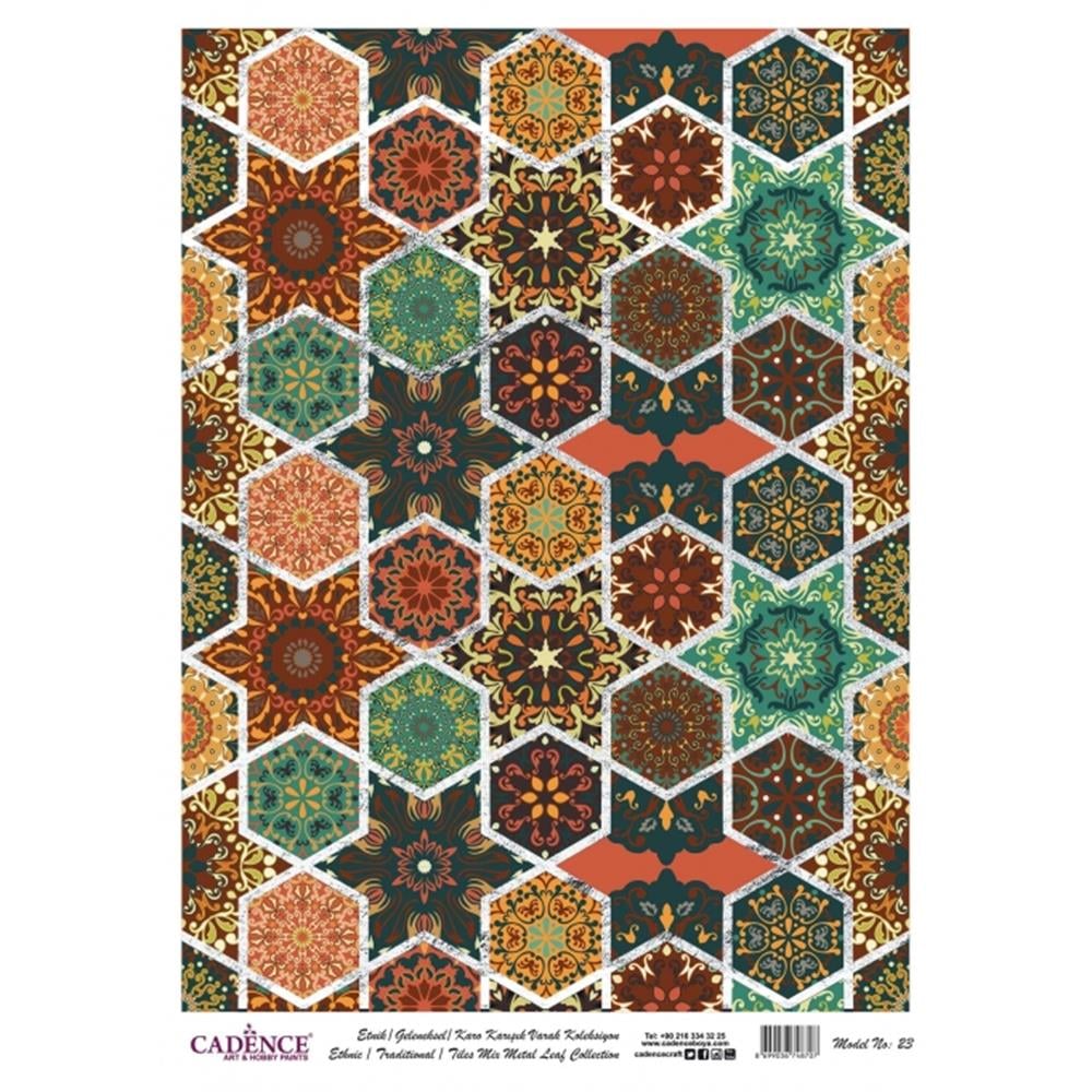 Gümüş Varaklı Pirinç Dekopaj Kağıdı 30x42 cm - Model 23