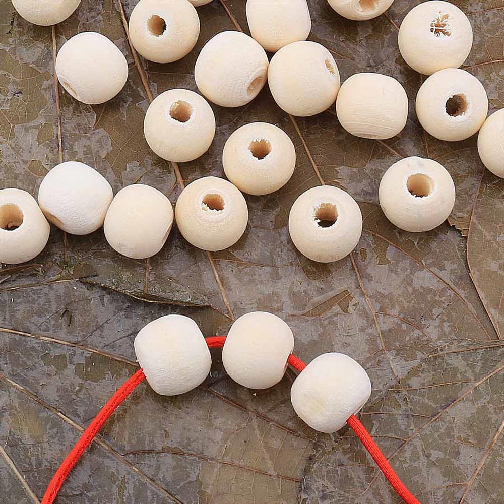 Ham Ahşap Tahta Boncuk ( 50 Adet )