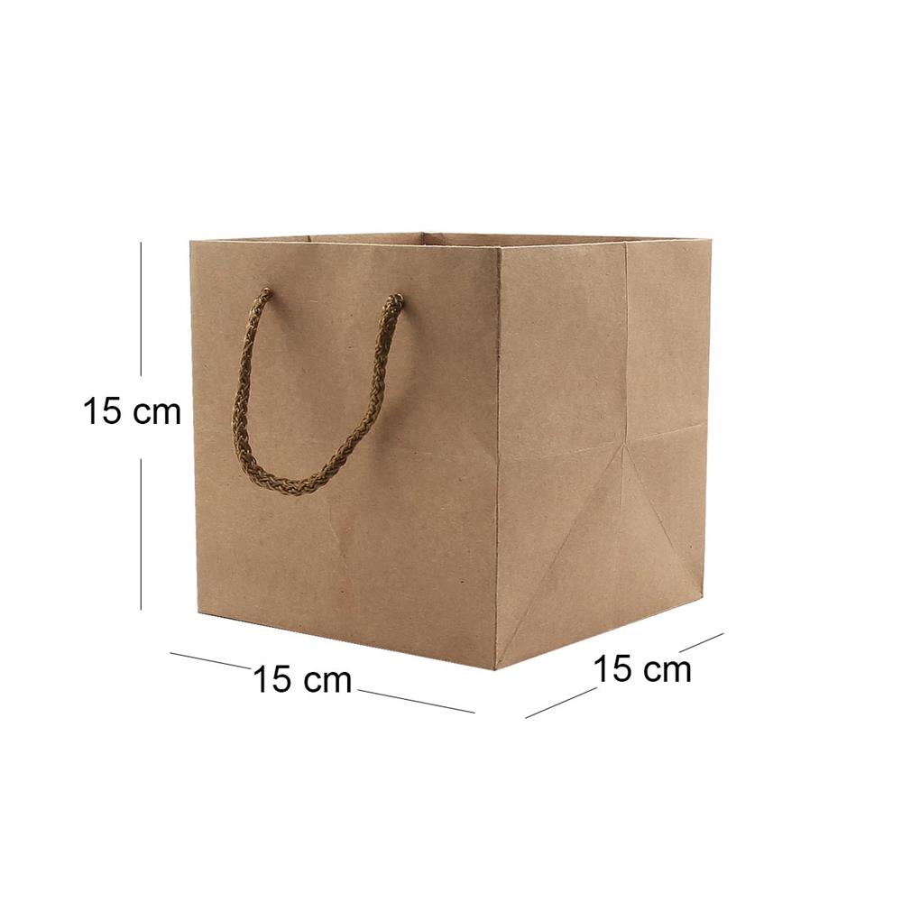 İp Askılı Kraft Çanta 15 X 15 X 15 cm