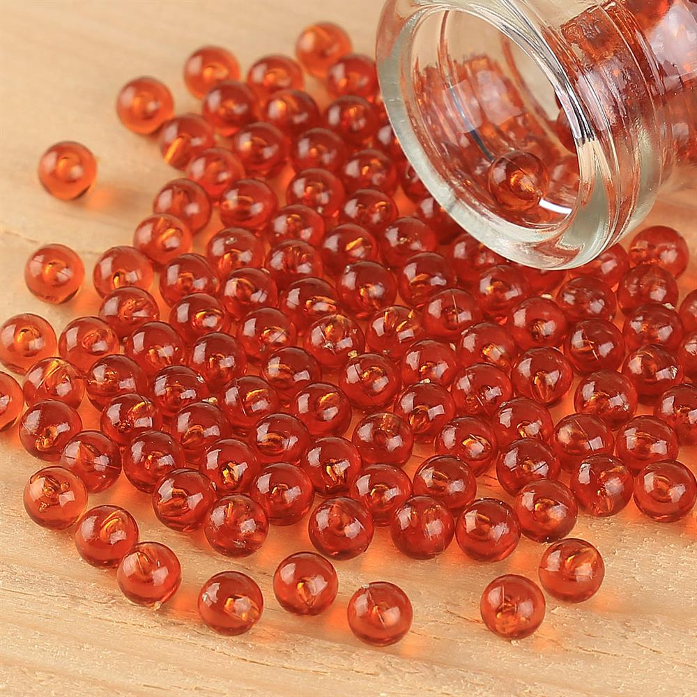 Kahverengi Deliksiz Plastik Boncuk 6 mm