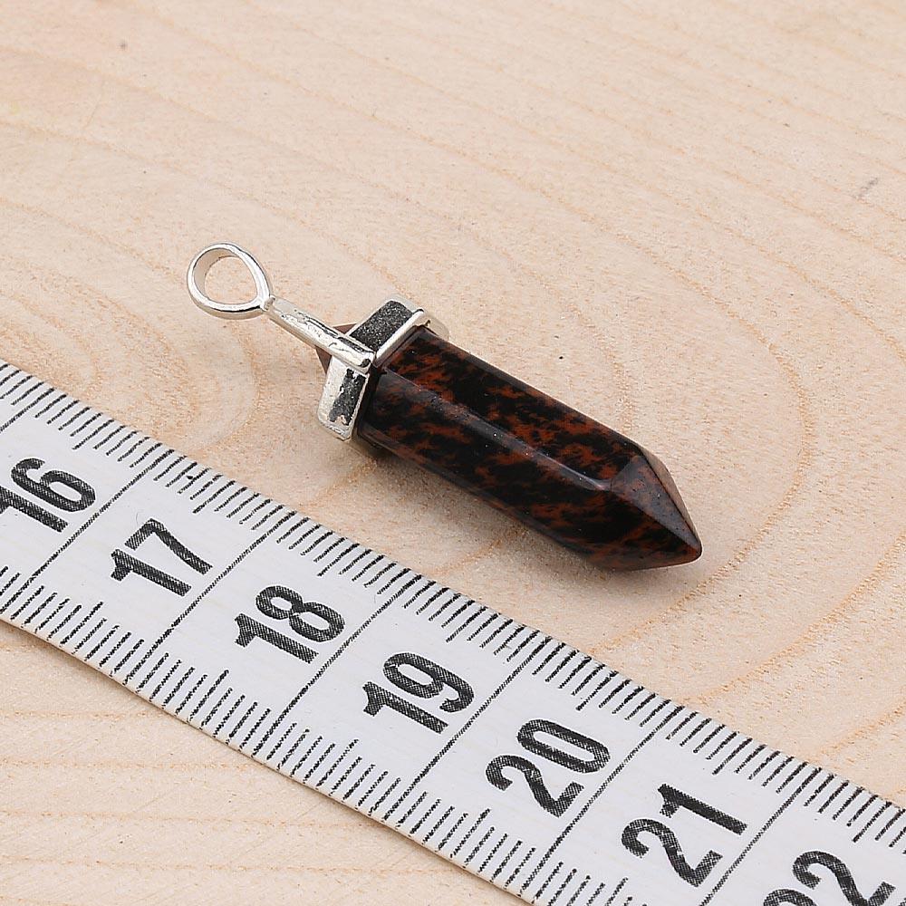 Kahverengi Obsidyen Taş Takı Ucu