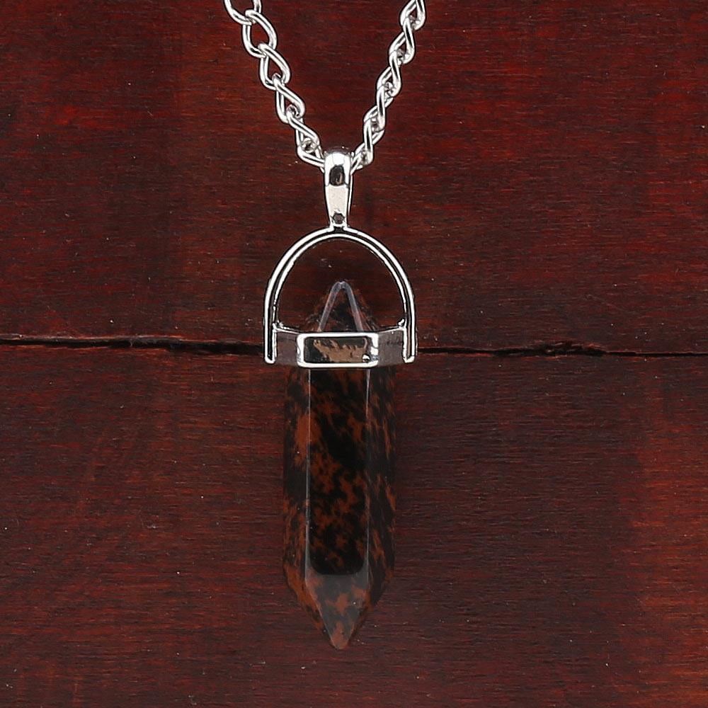 Kahverengi Obsidyen Taş Takı Ucu